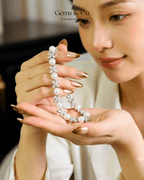 Pearl Blossom Bracelet — White Zircon Floral Design