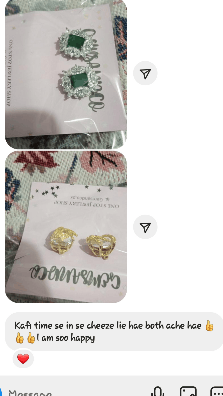 Customer review on WhatsApp