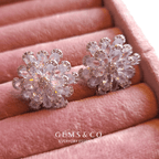 White Flower CZ Stud Earrings – Silver Plated