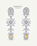 Floral Sunshine Droplet – Golden Zircon Drop Earrings