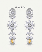 Floral Sunshine Droplet – Golden Zircon Drop Earrings