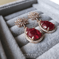 Rosé Twilight –Ruby Zircon Statement Studs